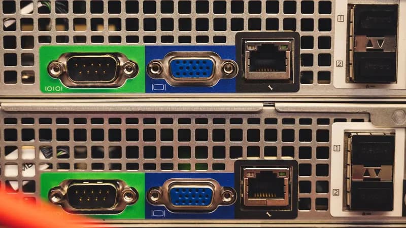 A home server tower set up on a desk