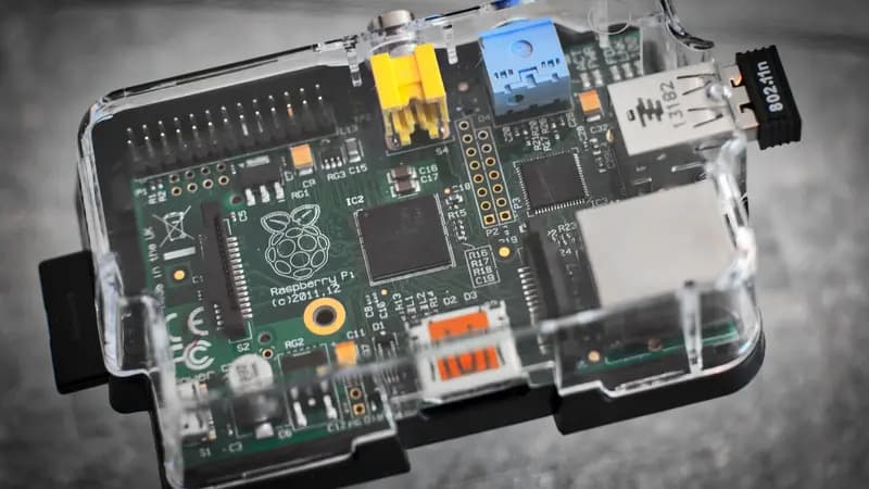 A Raspberry Pi single-board computer