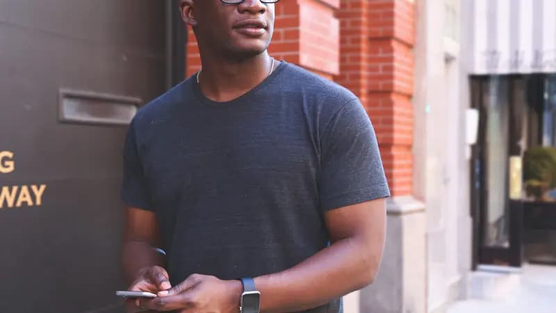 Close-up of a person wearing glasses