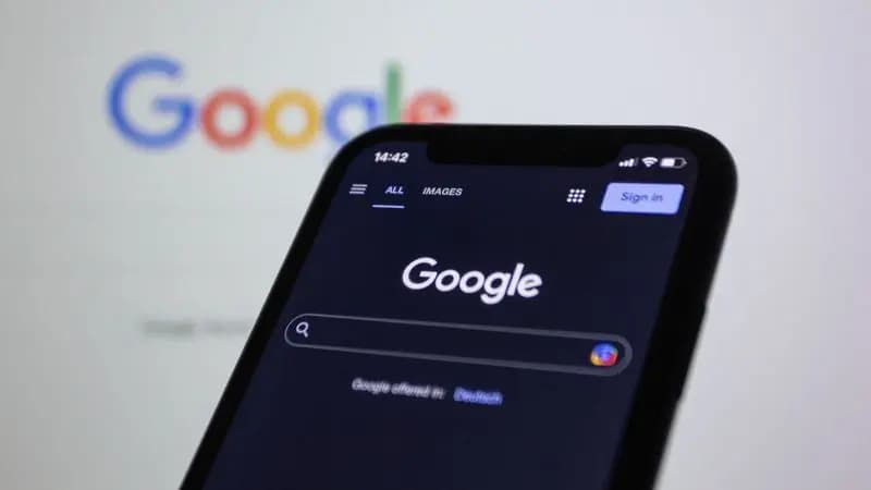 Google search page displayed on a smartphone screen