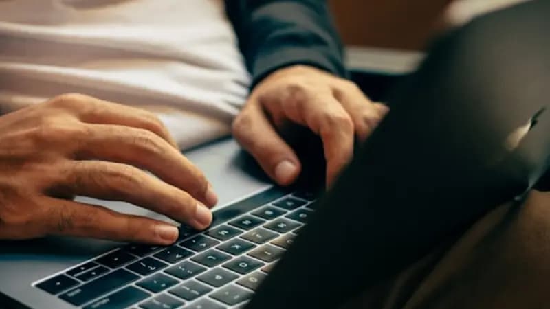 A person using a laptop